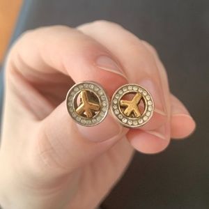 Brighton Peace Sign Stud Earrings